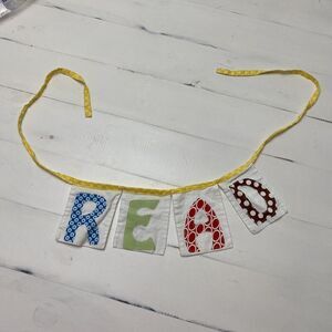OOAK Handmade Children's Fabric Reading Theme Bunting Banner Garland